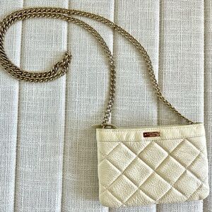 Kate Spade off white cross body purse with gold chain